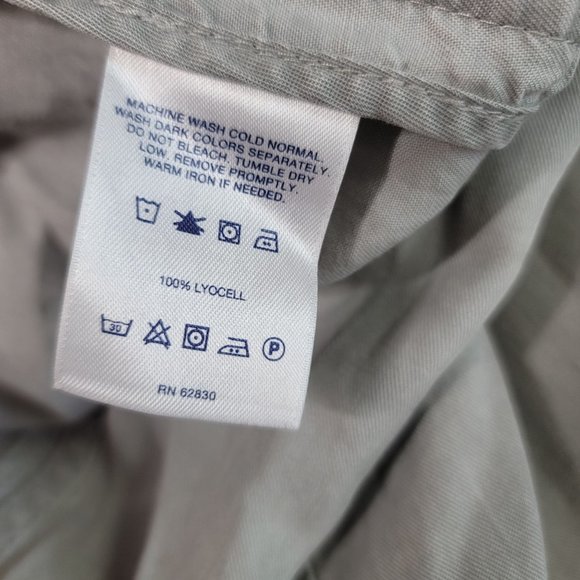 lands end light weight grey draw string cargo pants size 14 - Picture 4 of 5